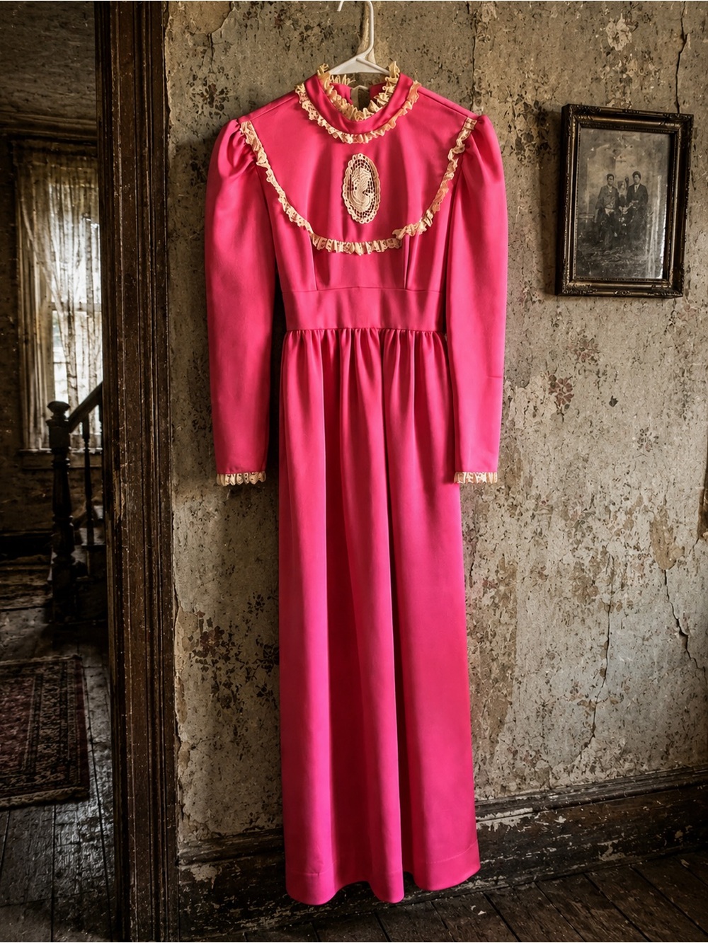 1970s Pink Victorian Prairie Dress, Creepy Zombie Halloween Costume, Gothic